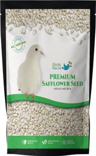 BirdsNature Premium Safflower Seeds /Kusum Beej/Kardi Seed for Exotic Birds (500g) 1 kg Dry New Born, Adult, Young, Senior Bird Food