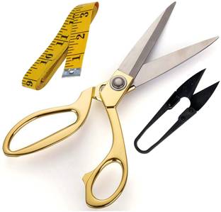 7Q7 Tailoring Scissors Combo Pack of 3 - Scissors / Thread Cutter / Measuring Tape Sewing Kit