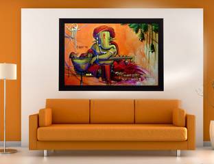 Archi Graphics Studio 69 cm Ganesha play sarang waterproof wallpaper/poster decoratiev sticker (pvc vinyl multicolor wall sticker) Removable Sticker