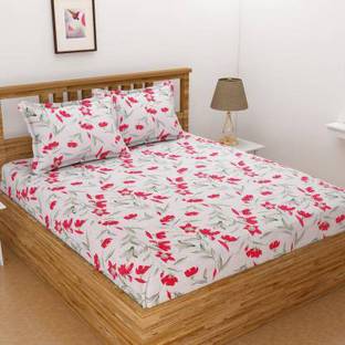 Netroad Cotton Double Flat 140 TC Striped Bedsheet