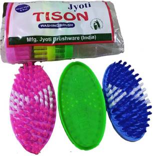 Jyoti Cloth Washing Brush Multicolour 6 Set Microfibre Wet and Dry Brush
