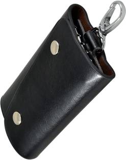 Instabuyz Leather Pouch Keychain /Wallet Key Chain/ key organizer with 6 Key Hooks Black M12 Key Chain