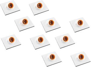 HI-PLASST (10 pcs) 5*5 Size Modular Angle Holder Poly-carbonate, Holder For Bulb for Home, Office, School, etc Pack of 10 Brass Light Socket