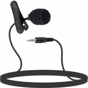 Finaux 3.5mm Clip Microphone For | Collar Mike for Voice Recording Microphone for Android/ iOS Device (Black) Microphone