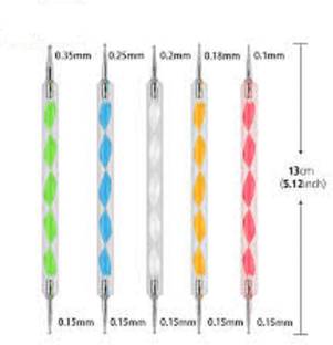 BARBERPROFESSIONAL  Dual Sided Nail Art Design Dotting Painting Drawing UV Pen Tools Set Kit  (5 IN 1)..