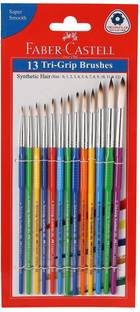 FABER-CASTELL 13 Tri-Grip Round Brushes- 0,1,2,3,4,5,6,7,8,9,10,11 & 12