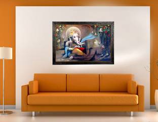 Archi Graphics Studio 69 cm Ganesh ji write geeta waterproof wallpaper/poster decoratiev sticker (pvc vinyl multicolor wall sticker) Removable Sticker