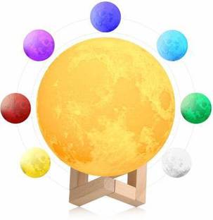 WRADER 3D Moon Lamp Night Moon Lamp with 7 Colors Light Glowing Modes Moon Light Night Lamp