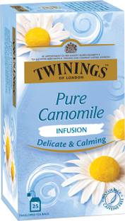 TWININGS Pure Camomile Tea, Herbal, Subtle and Flowery, Light and Gentle Taste Chamomile Infusion Tea Bags Box