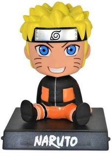 Daiyamondo Naruto Japanese character Spring Head Moving HEad Bobblehead Spring Dancing PVC Bobble Spring Dancing Doll Toy Car Dashboard Bounce Toys for Car Interior Dashboard Expression BobbleHead