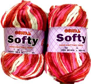 Oswal wool Softy Thick Yarn Knitting Fingering Crochet Hook, Shade No. 2