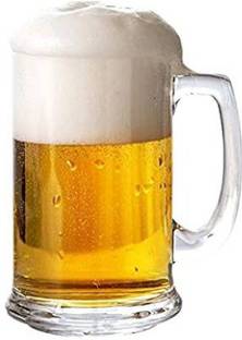 AFAST Funky Design Large Beer Mug With Handel, Transparent- B1 Glass Beer Mug