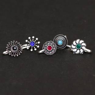 SHUBHAM JEWELLERS Silver Plated Silver Nose Ring