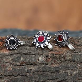 SHUBHAM JEWELLERS Silver Plated Silver Nose Ring
