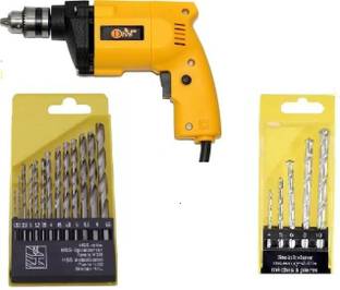 ruhitools RR 10B 10 MM Drill Machine + 13 PCS HSS Bit + 5 PCS Masonary Bit RR 10B 10 MM Drill Machine ...