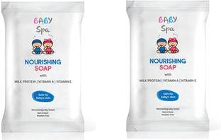 Baby Spa NOURISHING SOAP (75 GM) MILK PROTEIN VITAMIN A VITAMIN E (PACK OF 2) (2 x 75 g)
