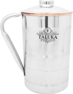तालुका ( 5" x 9" inches approx ) Copper Stainless Steel Jug Capacity 2000 ml Water Restaurant Hotel Ware Home Garden Kitchen Dinning (2 LITER) पानी जग