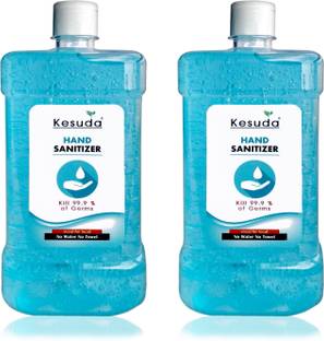 KESUDA 2 Pcs of 1 Liter Hand sanitizer GEL with flipflop cap (1L + 1L) Hand Sanitizer Bottle