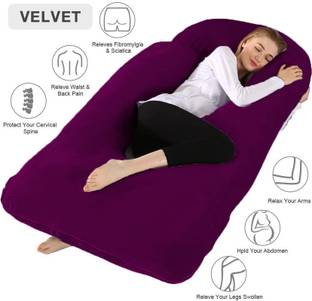 Angel Mommy J Shape Microfibre Solid Pregnancy Pillow Pack of 1