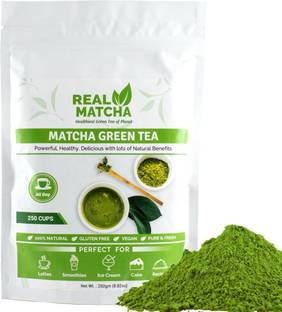 Real Matcha Green Tea Powder for Weight Loss - Best for Making Matcha Tea, Lattes, Smoothies, Baking, Iced Tea & Ice Cream - (Powerful Body Detoxifier, Antioxidant, Fat Burner, Increase Energy & Focus), Origin Japan (250 Cups) Unflavoured Matcha Tea Pouch