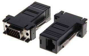 VOOCME VGA to RJ45 Converter Head VGA Extender to LAN Cat5/ Cat5e/Ethernet Adapter Wireless Ethernet Lan Adapter compatible with Windows, Linux, Mac