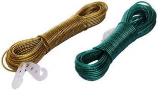 Hanumex 2 Pcs Heavy Duty Wet Cloth Laundry Rope PVC Coated Metal Cloth Drying 20 Meter Wire - 2 Piece Steel, Plastic Retractable Clothesline