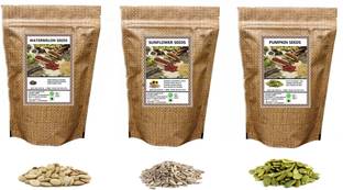 ORGANIC HERBS WATERMELON , SUNFLOWER & PUMPKIN SEEDS ( 50 GM EACH ) Watermelon Seeds, Sunflower Seeds, Pumpkin Seeds