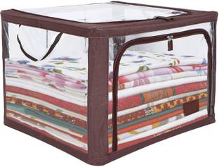 S R CREATION Cloth Storage Box Oxford Fabric Wardrobe Organizer with Zip - 66 Liter Storage Box