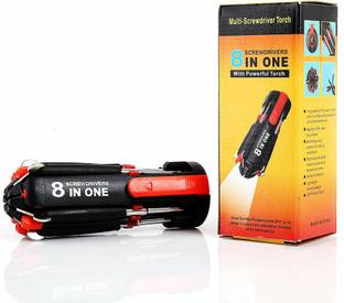 ExpressHub 8 in 1 Multi-Function Screwdriver Kit, Tool Kit Set with LED Portable Torch | Multi Screwdriver 8 in 1 | Screwdriver Set | (Battery Not Included) Combination Screwdriver Set