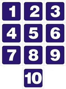 Signkart 7.62 cm Numbers 123 Digits Room Number Sign Sticker for Lodge Rooms Hospital School Shop-Wall Glass Window ACP Sheet Vinyl Blue White Decal Self Adhesive Sticker