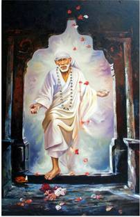 surmul 30.48 cm Sai Baba Poster Waterproof Sticker for Home Décor Shirdi Sai Baba - Sabka Maalik Ek Removable Sticker