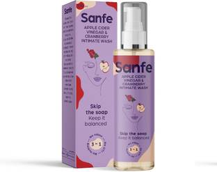 Sanfe Intimate Wash - Apple Cider Vinegar with Cranberry - 100 ml - Prevents UTI, infections, foul odour, itching Intimate Wash