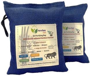 Newsun Room Activated Bamboo Charcoal Air Purifying Bag Natural for Car Rooms Home Pets Shoes Packet Color -Blue. Pack of 2-100gram Humidifier