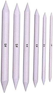 7Q7 White Paper Blending Stump and Trtillion for Student Sketch Drawing Art Pastel & Charcoal {Set of 6} / Paper Stump Set of 6