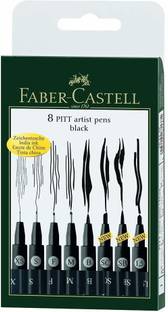FABER-CASTELL 8 Pitt Artist Pens Black Fineliner