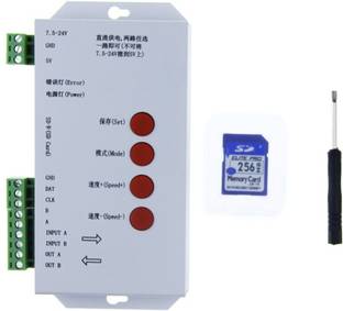 alwar T-1000S RGB LED strip controller with 256M SD card 2048 pixels for WS2801 WS2811 WS2812B LPD6803 SK6812 LED strip DC5-24V 60 Watts PSU