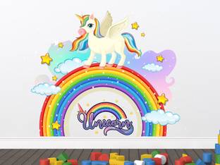 DivineDesigns 51 cm Unicorn Rainbow Self Adhesive Sticker