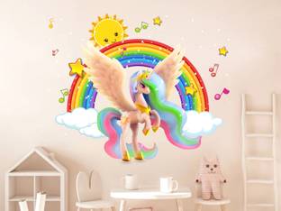 DivineDesigns 51 cm Horse Unicorn 7 Rainbow Self Adhesive Sticker