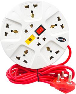 eSYSTEMS 6 Amp Multi Plug Point Strip, Cord (2.8 Meter) 7  Socket Extension Boards