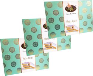 Singla Kaju Katli Burfi Sweet Combo (Pack of 3 *400g, 1.2 Kg) Box