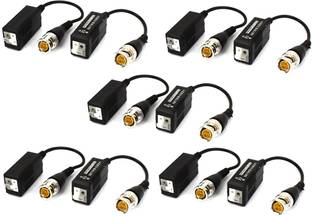 TAAPSEE CCTV Camera BNC Male UTP CAT5 Video Balun Balloon ballun Transceiver 10 Pcs (Hook Type) BNC BALUN Wire Connector