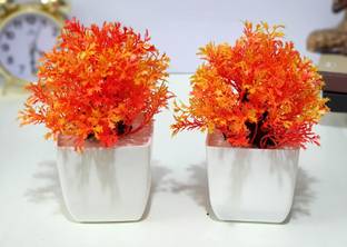 Litleo Set of 2 Table top Bonsai for home office decoration gift Bonsai Artificial Plant  with Pot