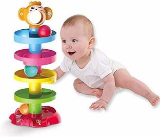 ANUSHIL Roll Ball 5 Layer Plastic Stack , Drop and Roll Ramp Toy for Baby and Toddler