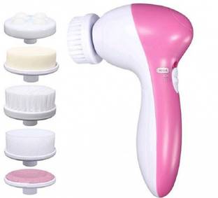Nakrani Face Massager for Facial, Facial Massager Machine, 5 in 1 Facial Massager, 5 in 1 Beauty Care Massager for Removing Blackhead Exfoliating and Massaging (White & Pinks) 5 in 1 Beauty Massager Massager