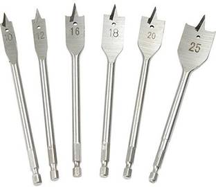 evone Quality Flat Wood Drill bit set 10mm 12mm 16mm 18mm 20mm 25mm (pack of 6 )