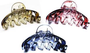 BHARATGAURAV Jumbo Claw/Clip Multi Color Acrylic XL Big Butterfly Clip for Women and Girls (Pack of 3) Hair Accessories Hair Claw