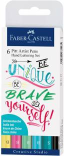 FABER-CASTELL 6 Pitt Artist Pen Hand Lettering - Pastel - Wallet of 6