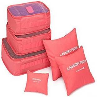 BROGBUS Storage Multi-Functional Storage Nylon Travel Organizer with Packing Cubes Laundry Bag Multi-Functional Storage Nylon Travel Organizer(Pack of 6, Multi)