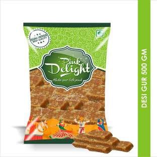 Pink Delight Premium Organic Natural Deshi Barfi Gur (Jaggery) Block Jaggery