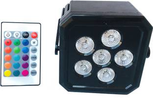 Manthan 6 LED dj,home,temple bright multicolour REMOTE controler PAR light (4*3) watt Single Disco Ball